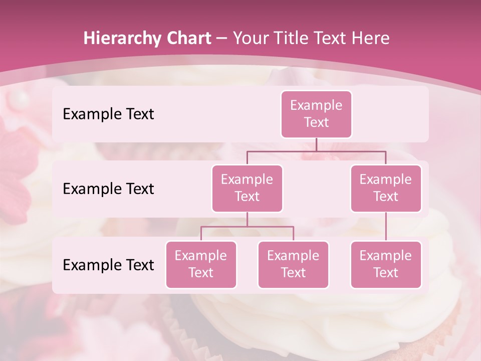 Two Cupcakes With White Frosting And A Pink Flower On Top PowerPoint Template