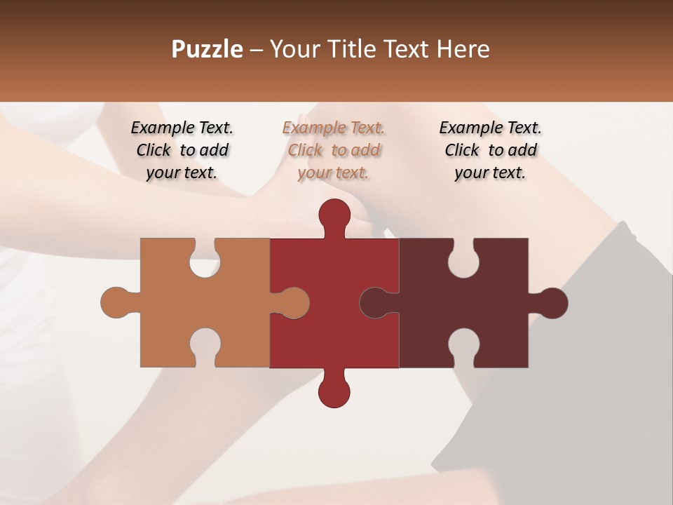 A Woman Is Touching Her Knee With Her Hand PowerPoint Template