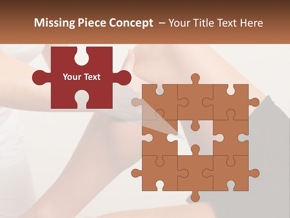 A Woman Is Touching Her Knee With Her Hand PowerPoint Template