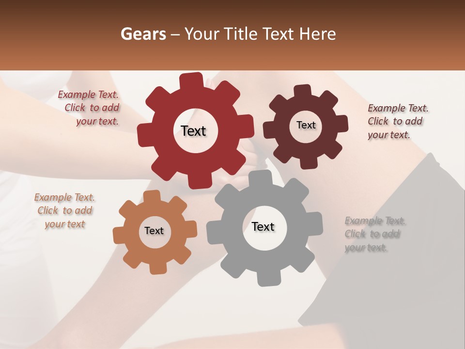 A Woman Is Touching Her Knee With Her Hand PowerPoint Template