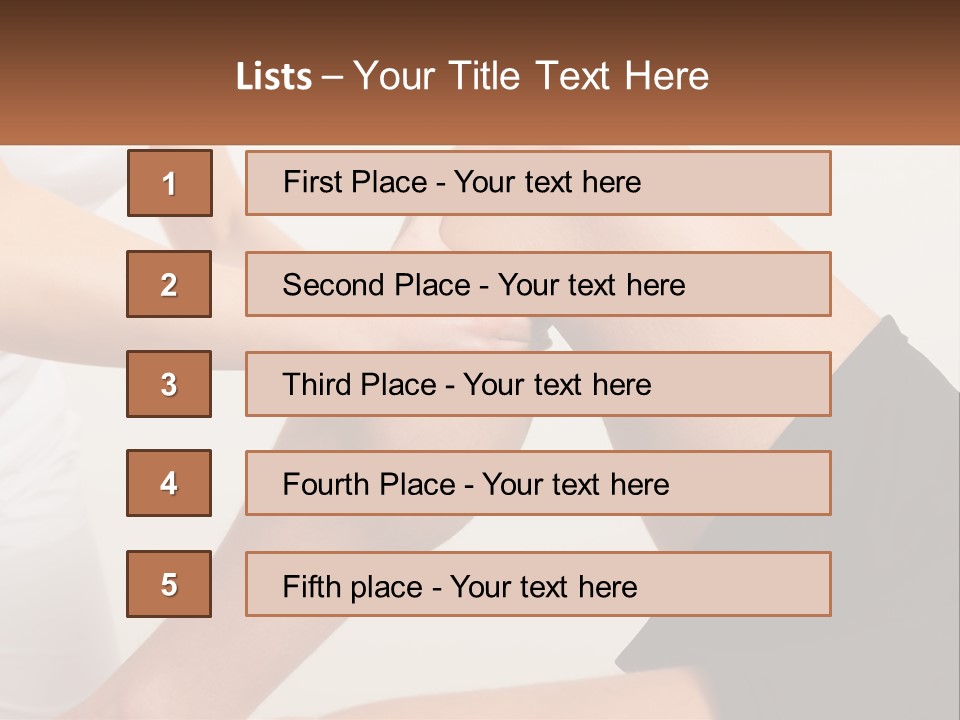 A Woman Is Touching Her Knee With Her Hand PowerPoint Template