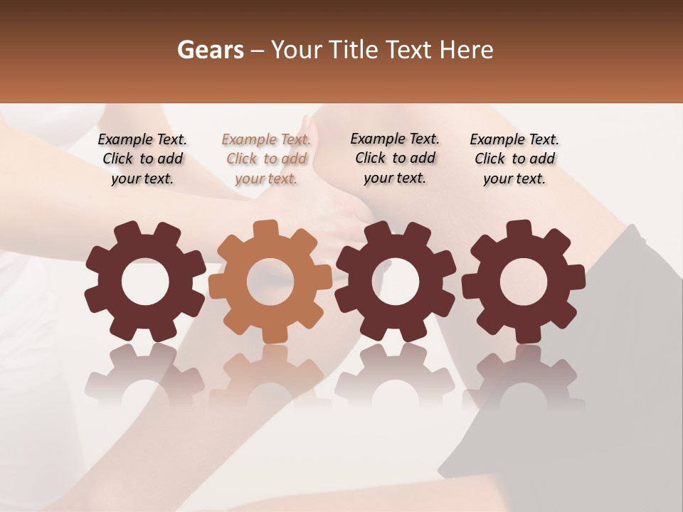 A Woman Is Touching Her Knee With Her Hand PowerPoint Template