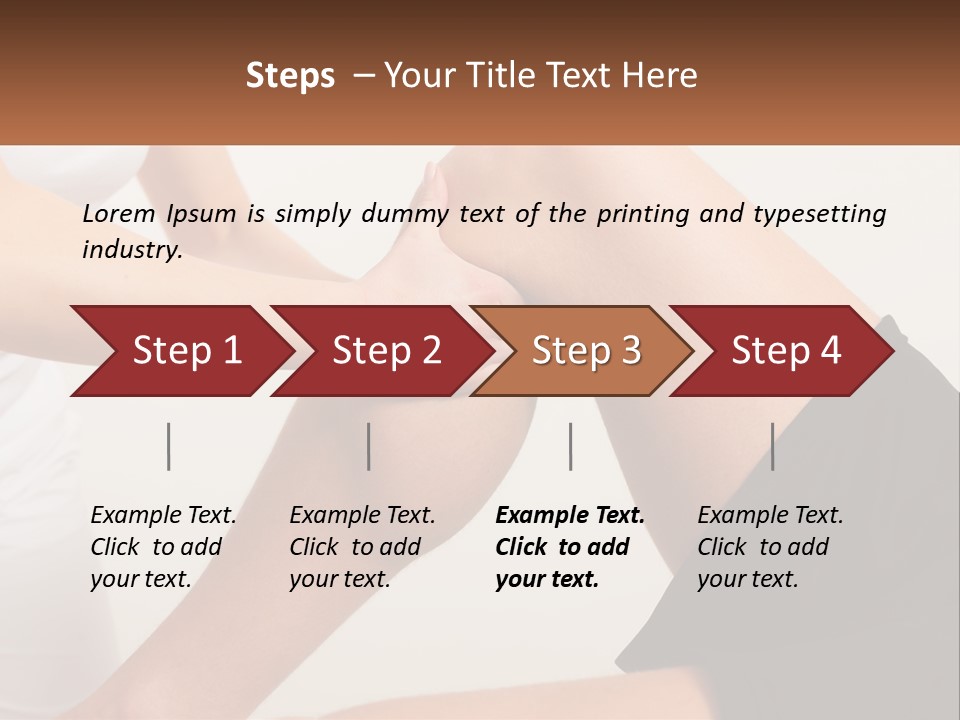 A Woman Is Touching Her Knee With Her Hand PowerPoint Template