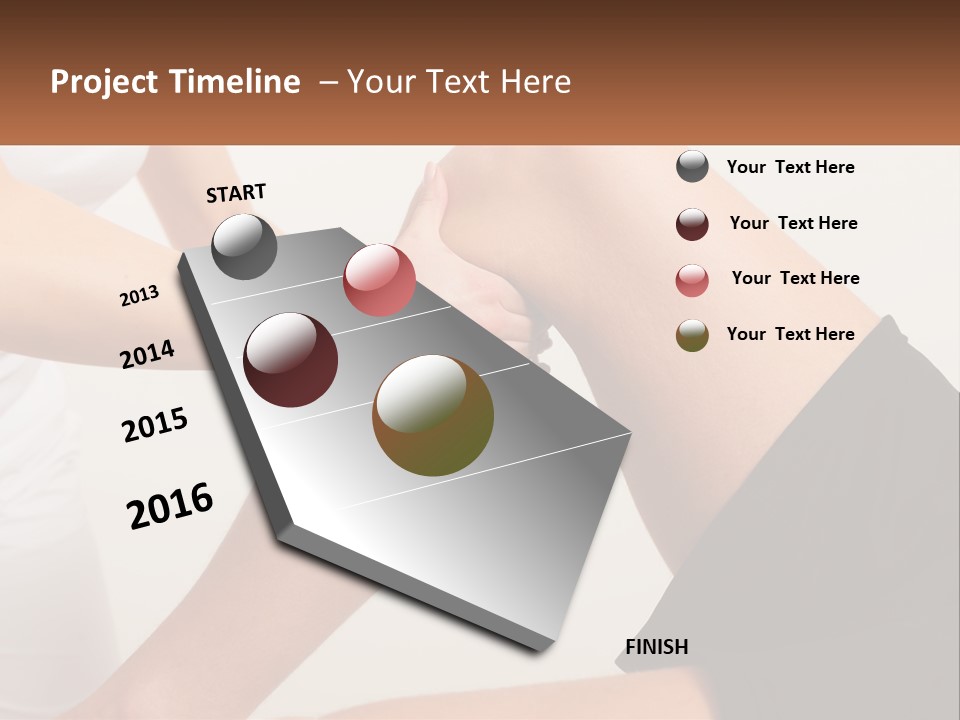 A Woman Is Touching Her Knee With Her Hand PowerPoint Template