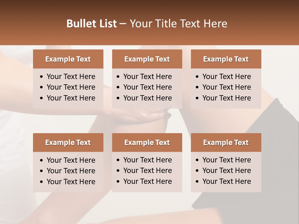 A Woman Is Touching Her Knee With Her Hand PowerPoint Template