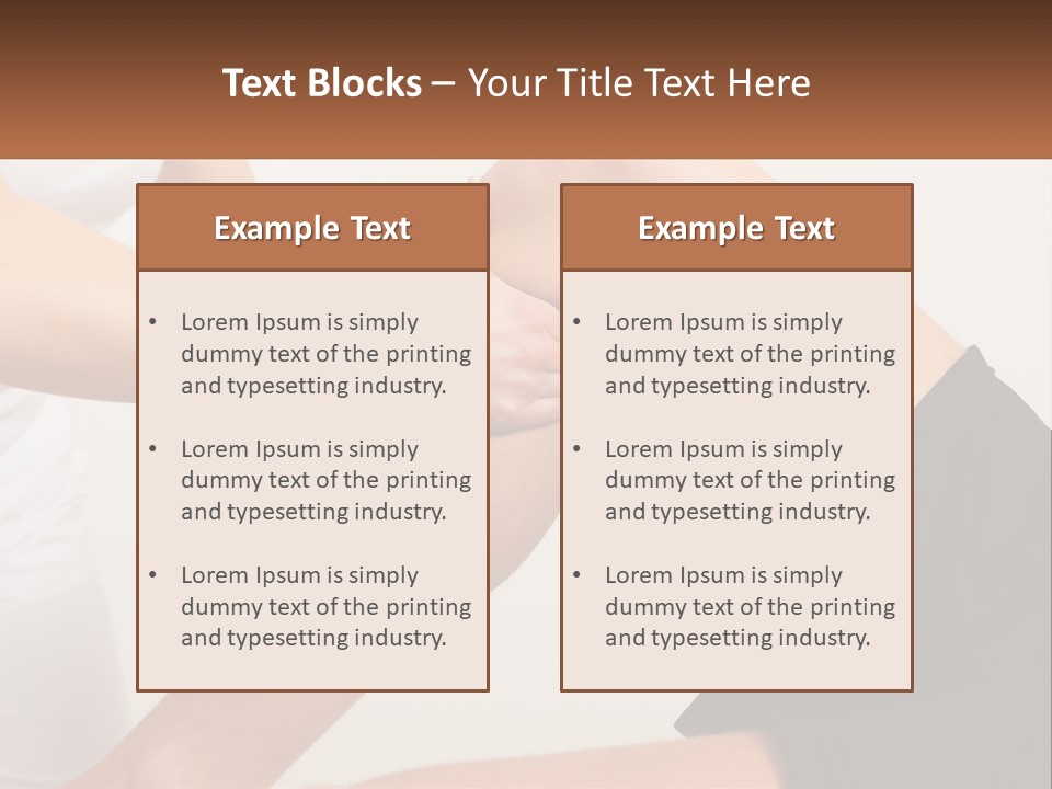 A Woman Is Touching Her Knee With Her Hand PowerPoint Template