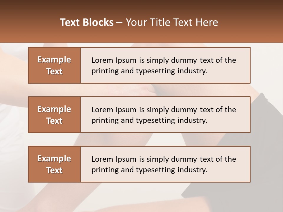 A Woman Is Touching Her Knee With Her Hand PowerPoint Template