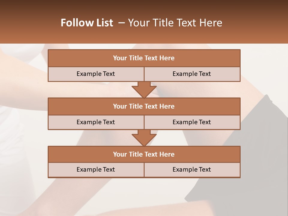 A Woman Is Touching Her Knee With Her Hand PowerPoint Template