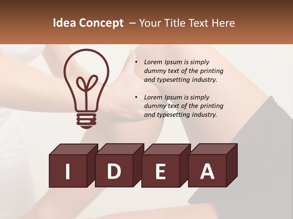 A Woman Is Touching Her Knee With Her Hand PowerPoint Template