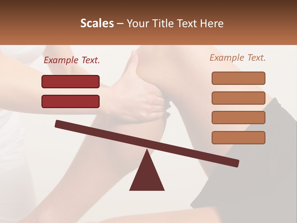 A Woman Is Touching Her Knee With Her Hand PowerPoint Template