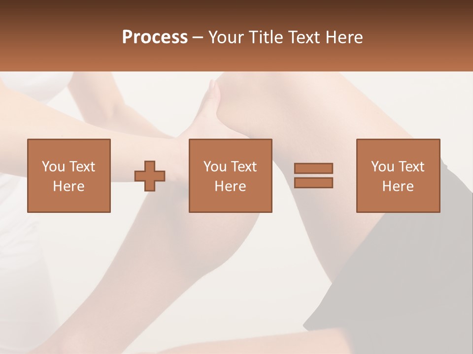 A Woman Is Touching Her Knee With Her Hand PowerPoint Template