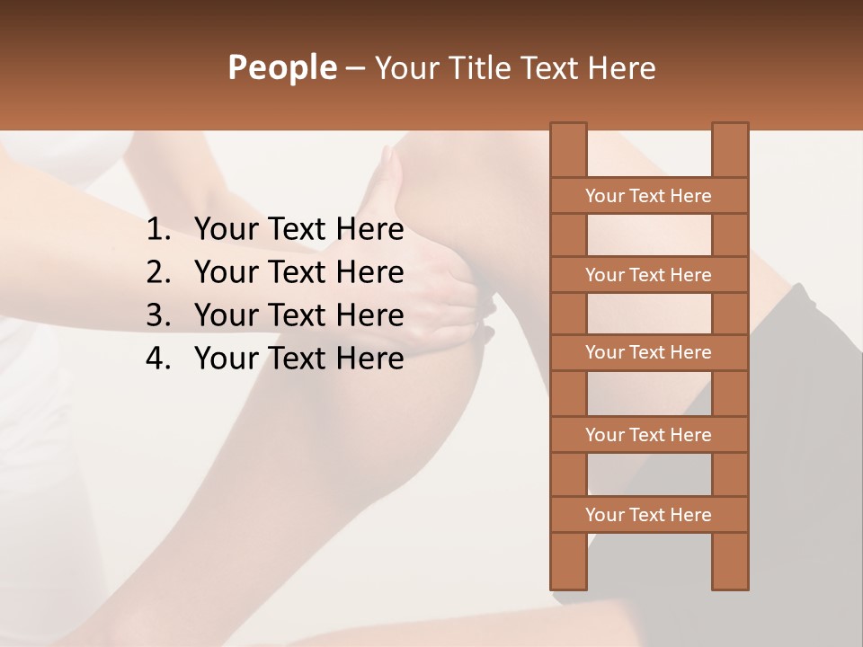 A Woman Is Touching Her Knee With Her Hand PowerPoint Template
