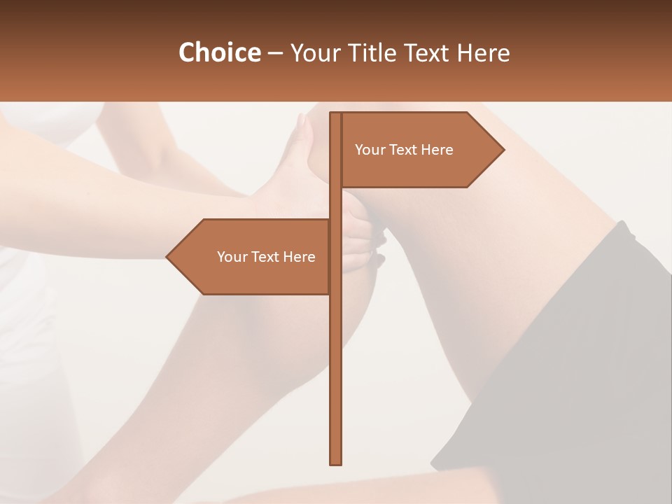 A Woman Is Touching Her Knee With Her Hand PowerPoint Template