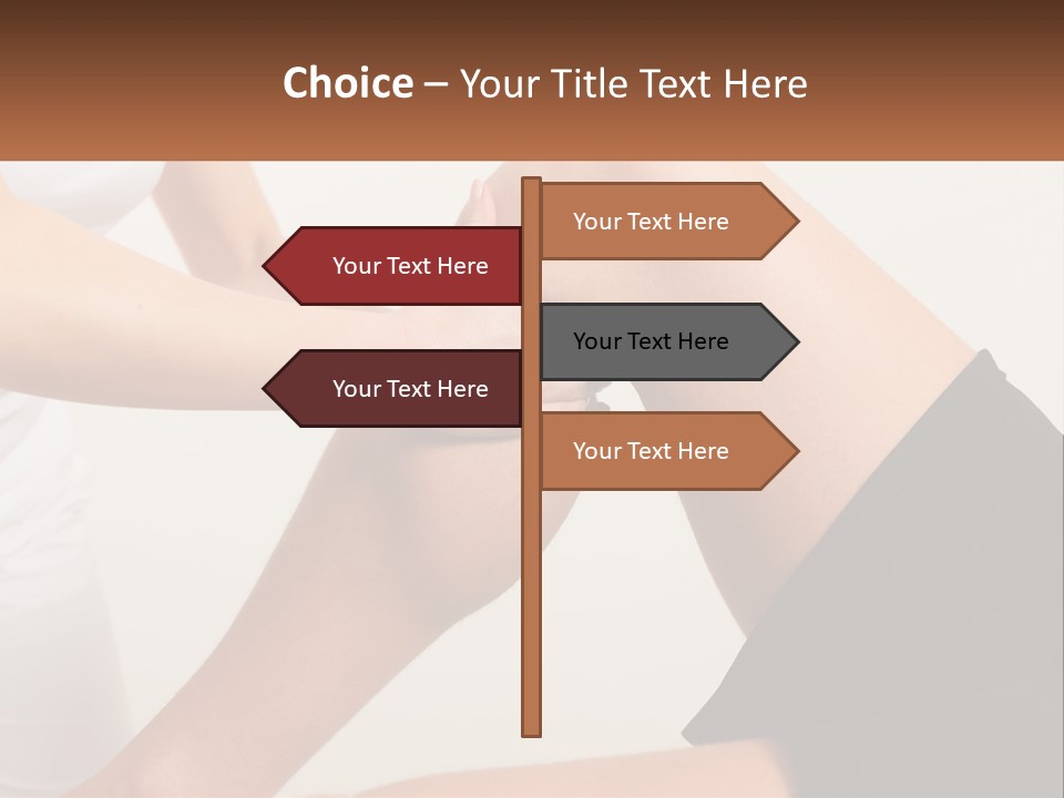 A Woman Is Touching Her Knee With Her Hand PowerPoint Template