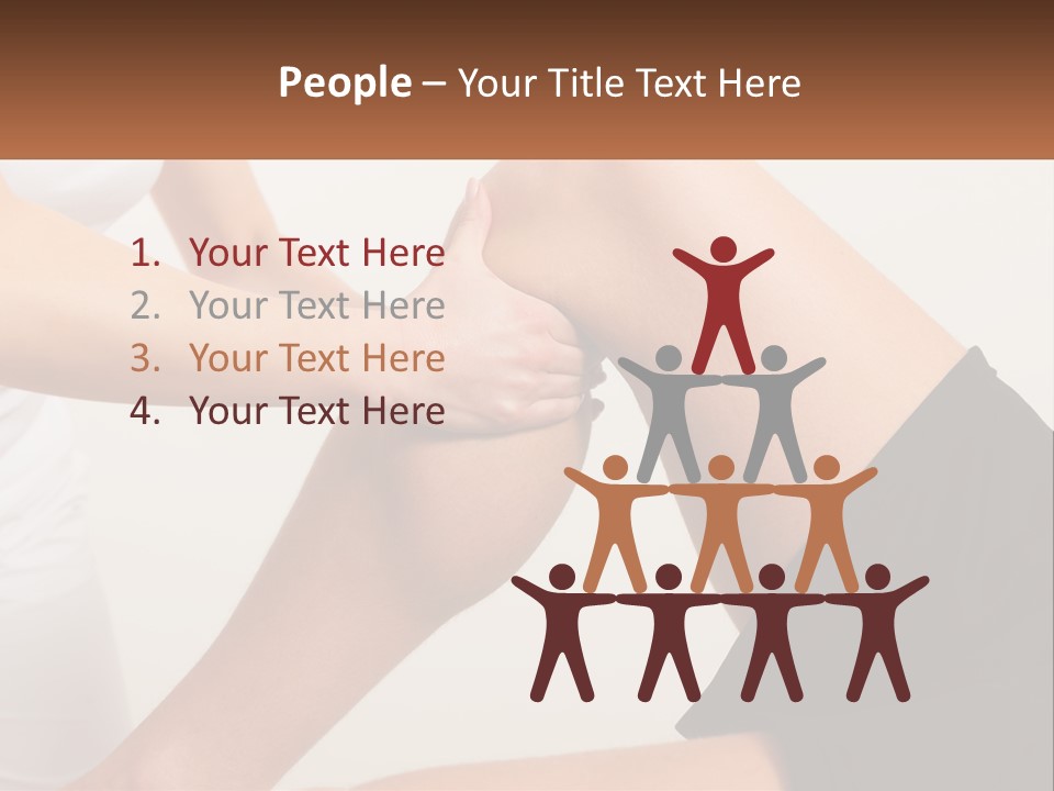 A Woman Is Touching Her Knee With Her Hand PowerPoint Template
