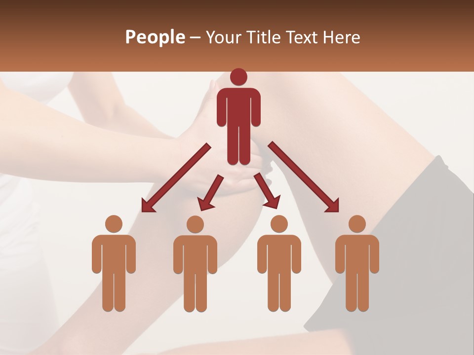 A Woman Is Touching Her Knee With Her Hand PowerPoint Template