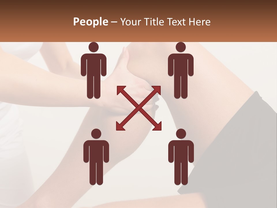 A Woman Is Touching Her Knee With Her Hand PowerPoint Template