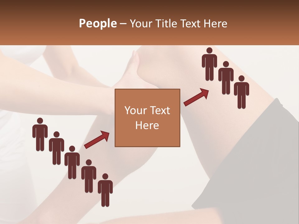 A Woman Is Touching Her Knee With Her Hand PowerPoint Template