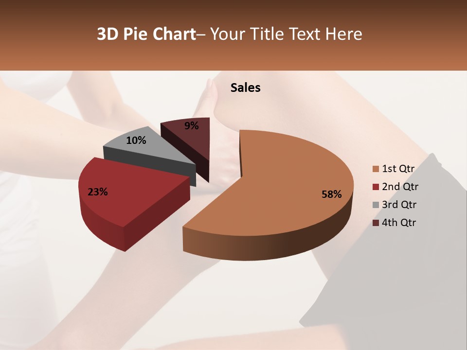 A Woman Is Touching Her Knee With Her Hand PowerPoint Template