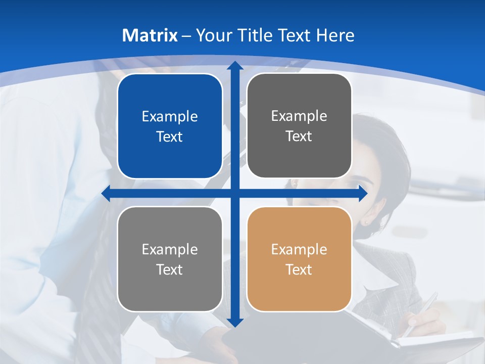 A Man Sitting In A Blue Chair Next To A Woman PowerPoint Template