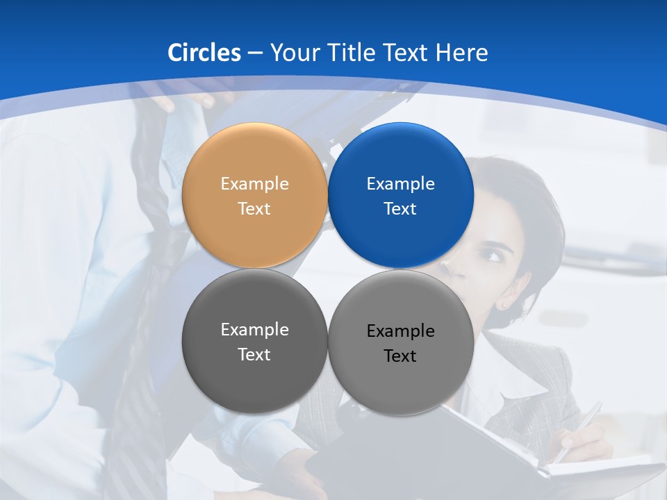 A Man Sitting In A Blue Chair Next To A Woman PowerPoint Template