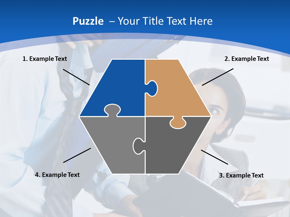 A Man Sitting In A Blue Chair Next To A Woman PowerPoint Template