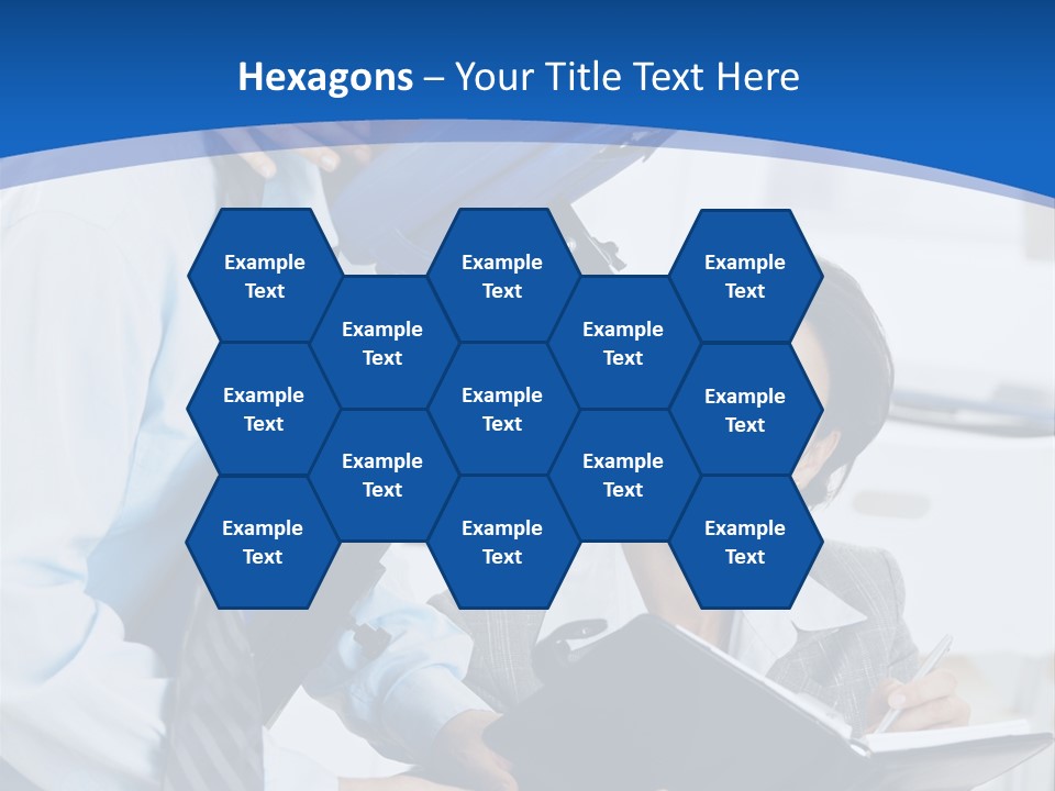 A Man Sitting In A Blue Chair Next To A Woman PowerPoint Template