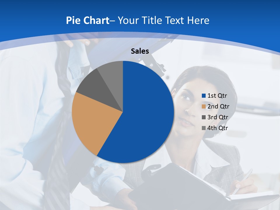 A Man Sitting In A Blue Chair Next To A Woman PowerPoint Template