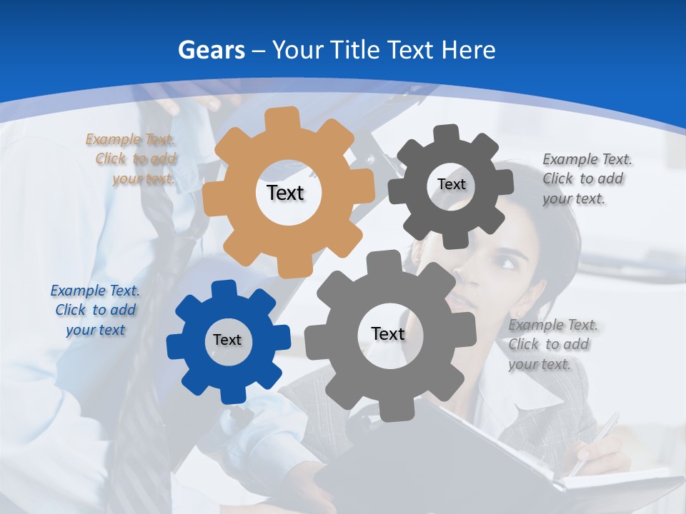 A Man Sitting In A Blue Chair Next To A Woman PowerPoint Template
