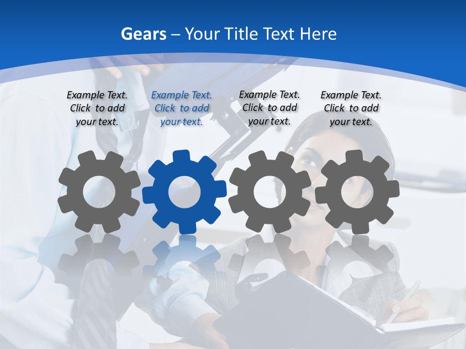 A Man Sitting In A Blue Chair Next To A Woman PowerPoint Template