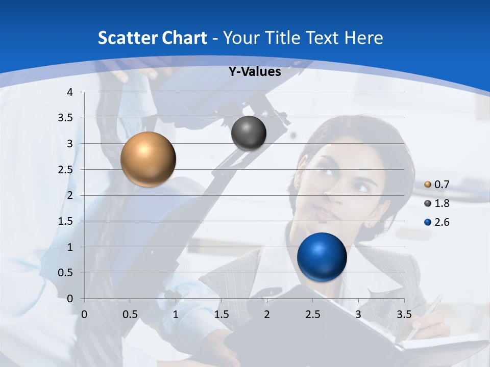 A Man Sitting In A Blue Chair Next To A Woman PowerPoint Template