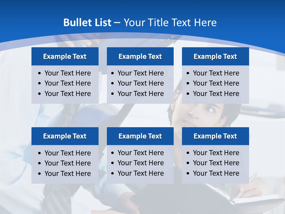A Man Sitting In A Blue Chair Next To A Woman PowerPoint Template