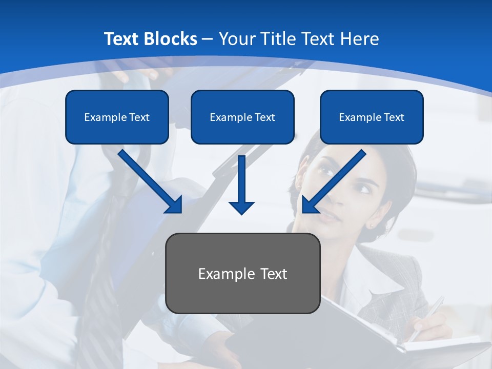 A Man Sitting In A Blue Chair Next To A Woman PowerPoint Template
