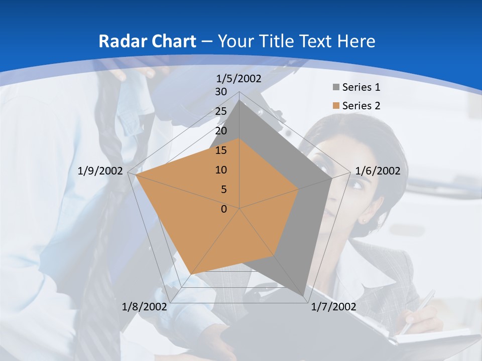 A Man Sitting In A Blue Chair Next To A Woman PowerPoint Template