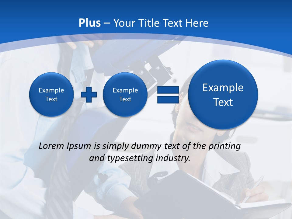 A Man Sitting In A Blue Chair Next To A Woman PowerPoint Template