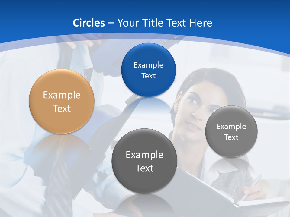 A Man Sitting In A Blue Chair Next To A Woman PowerPoint Template