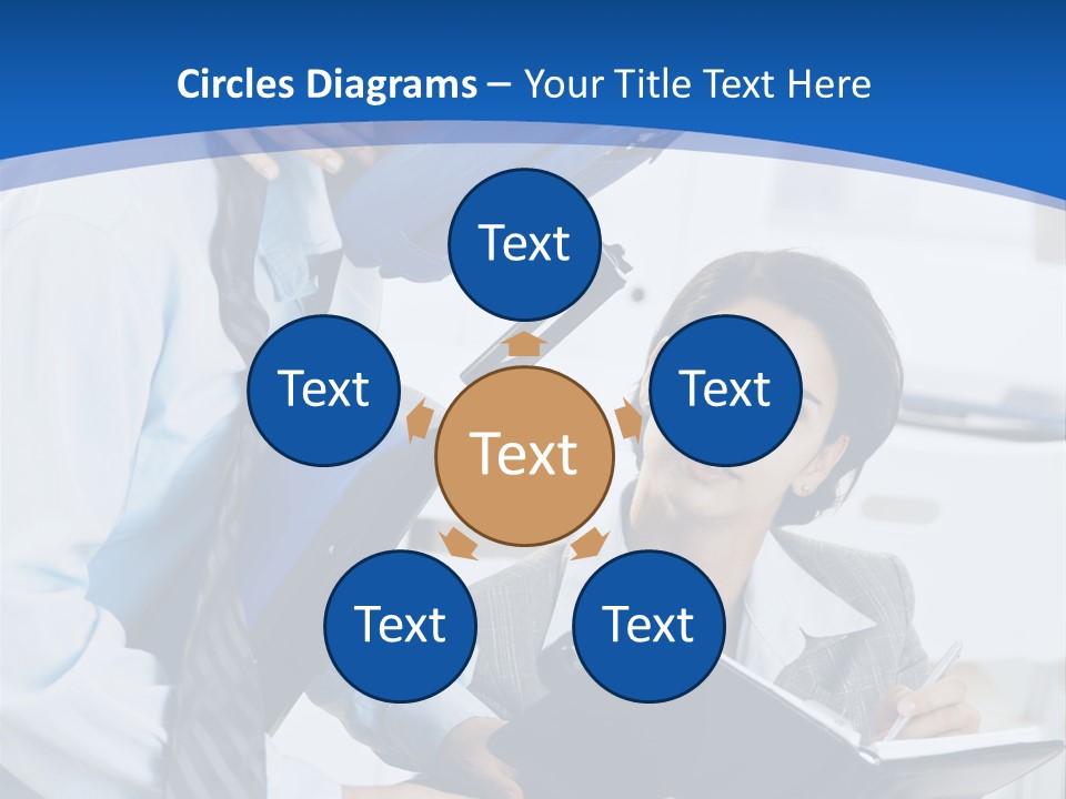 A Man Sitting In A Blue Chair Next To A Woman PowerPoint Template