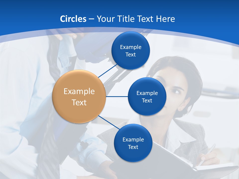 A Man Sitting In A Blue Chair Next To A Woman PowerPoint Template