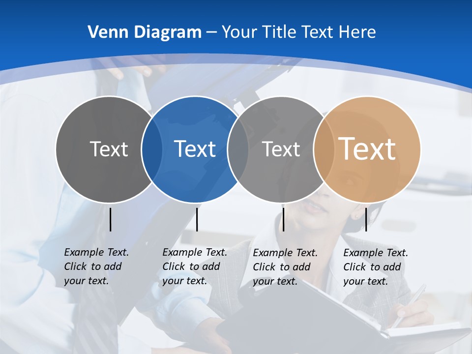 A Man Sitting In A Blue Chair Next To A Woman PowerPoint Template