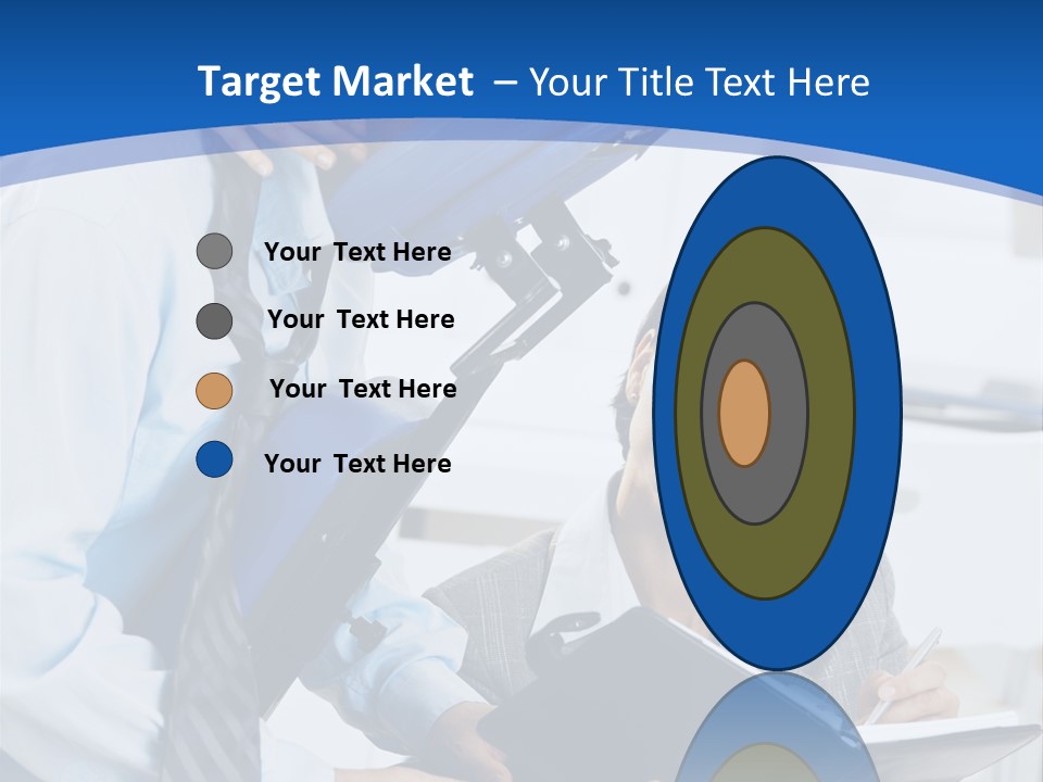 A Man Sitting In A Blue Chair Next To A Woman PowerPoint Template