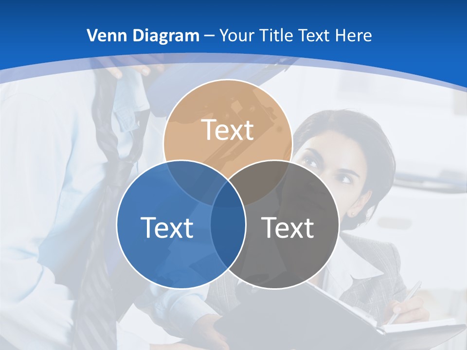 A Man Sitting In A Blue Chair Next To A Woman PowerPoint Template