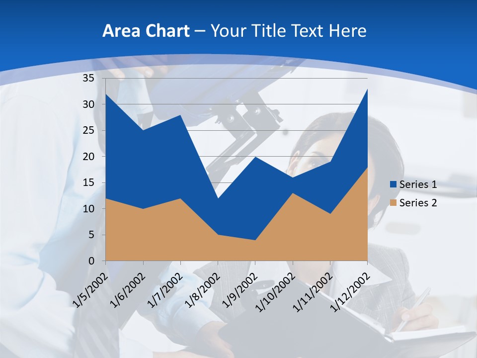 A Man Sitting In A Blue Chair Next To A Woman PowerPoint Template