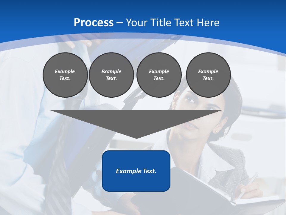 A Man Sitting In A Blue Chair Next To A Woman PowerPoint Template