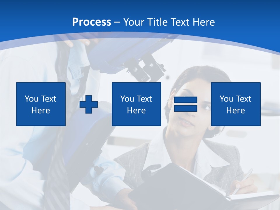 A Man Sitting In A Blue Chair Next To A Woman PowerPoint Template
