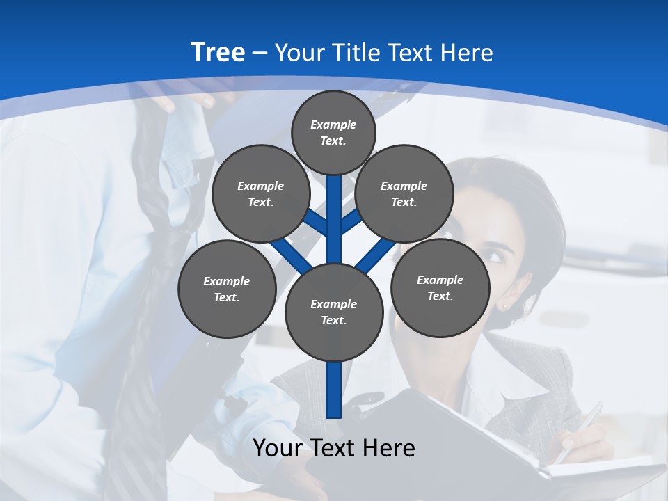 A Man Sitting In A Blue Chair Next To A Woman PowerPoint Template