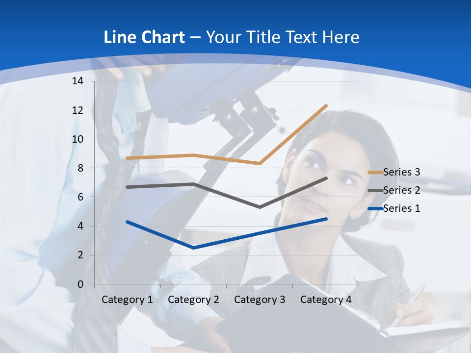 A Man Sitting In A Blue Chair Next To A Woman PowerPoint Template