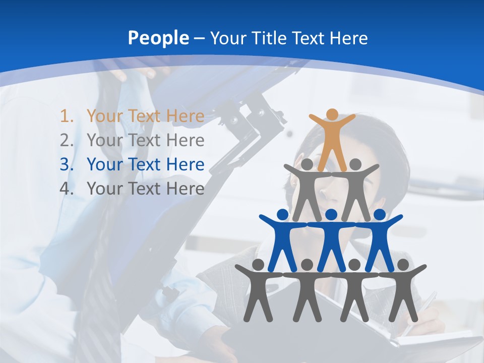 A Man Sitting In A Blue Chair Next To A Woman PowerPoint Template