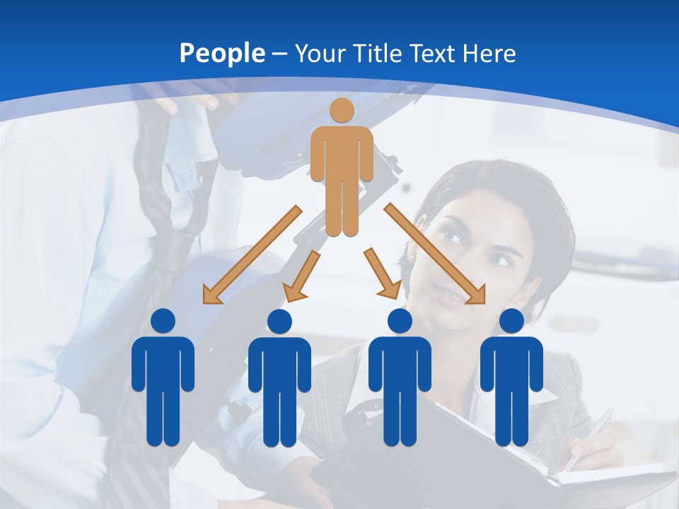 A Man Sitting In A Blue Chair Next To A Woman PowerPoint Template