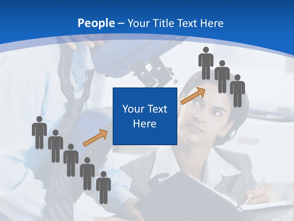 A Man Sitting In A Blue Chair Next To A Woman PowerPoint Template