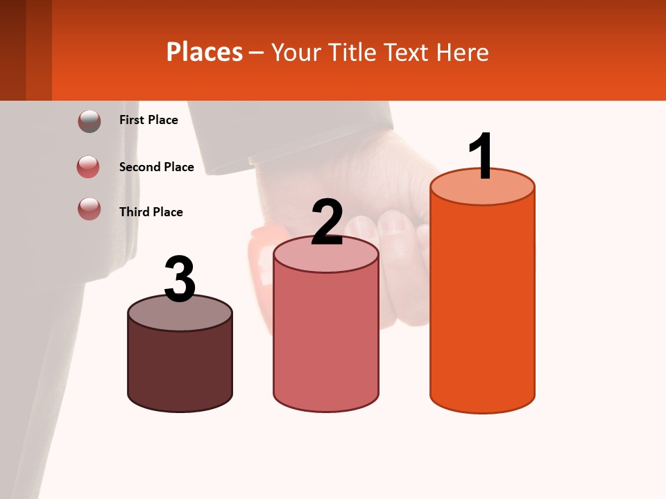 A Person Holding A Pair Of Orange Dumbs PowerPoint Template